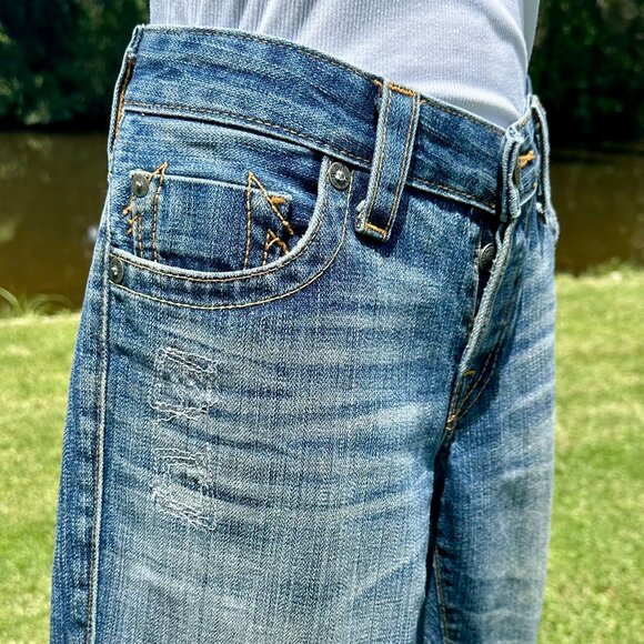 True Religion Kingston 100% Cotton Denim Womens Straight Leg Capri Button Fly 27 - Picture 4 of 16